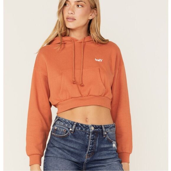 Levi's Women's Laundry Day Black Cropped Hoodie Sweatshirt M - Picture 5 of 5